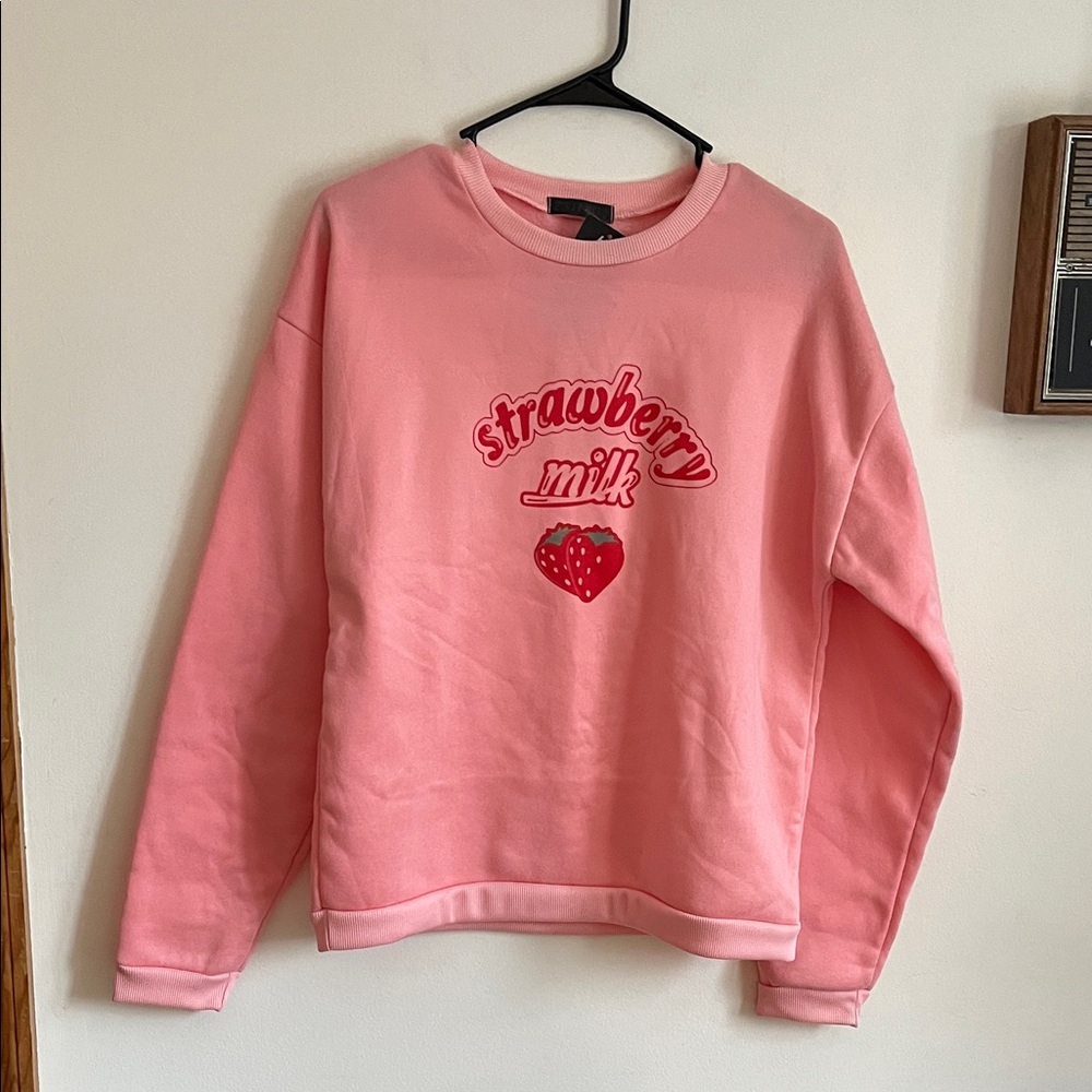 Pink Strawberry Milk Sweatshirt